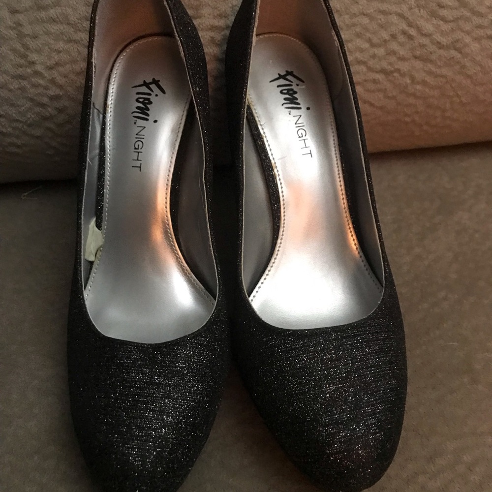 Black sparkle heels